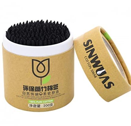 ZQBIEE® 200pcs Double Head Cotton Swabs Nose Ears Cleaning Health Care Tools Disposable Cotton Bamboo Sticks Soft Beauty Makeup Cotton Buds (Pack of 1)