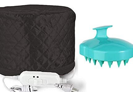 ZUCLLIN Black Hair spa cap treatment with beauty steamer with 3 mode temperature treatmentHair Care Thermal Head Spa Cap And Hair Scalp Massager Shampoo Brush Rendom Colour
