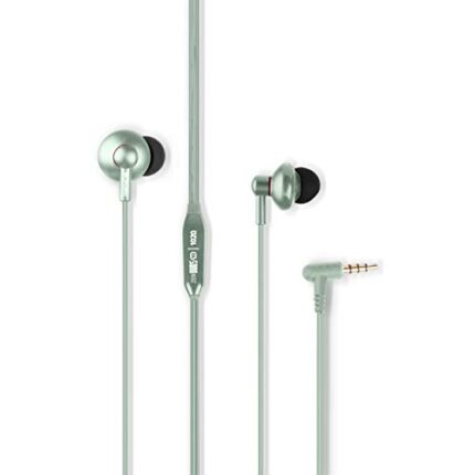 Zebronics Zeb-Buds 10 (Green) In Ear Wired Earphones with Mic, Metallic Design, L Shaped Connector, 13.5mm NdFeb Drivers