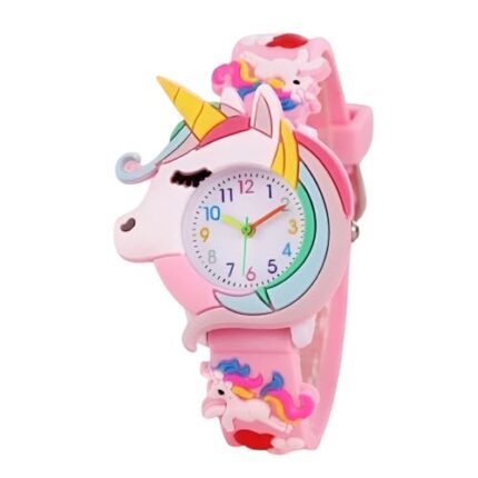 Ziory Unicorn Applique Detailed Analog Watch - Pink