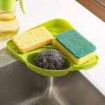 Zollyss Plastic Multipurpose Kitchen Sink Wash Basin Storage Organizer Triangular Corner Tray Rack (Multicolor; Standard)