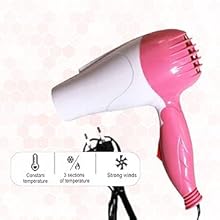 KINOKI 1000 Watts Foldable Hair Dryer with 2 Speed Control for Women and Men