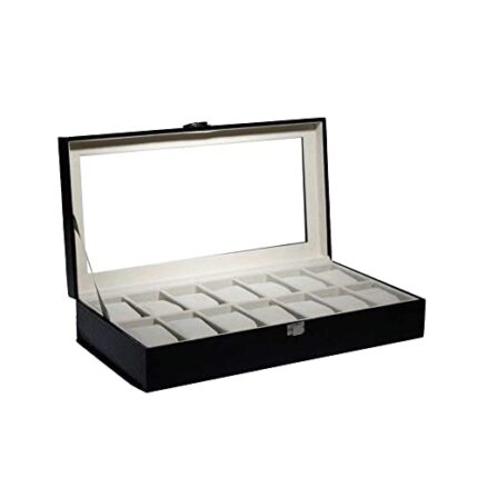 abrazo Men's & Women's Watch Box/Watch Case/Organizer Case, 14 Slots, Black