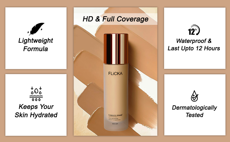 FLiCKA Flawless Femme High Coverage Liquid Foundation