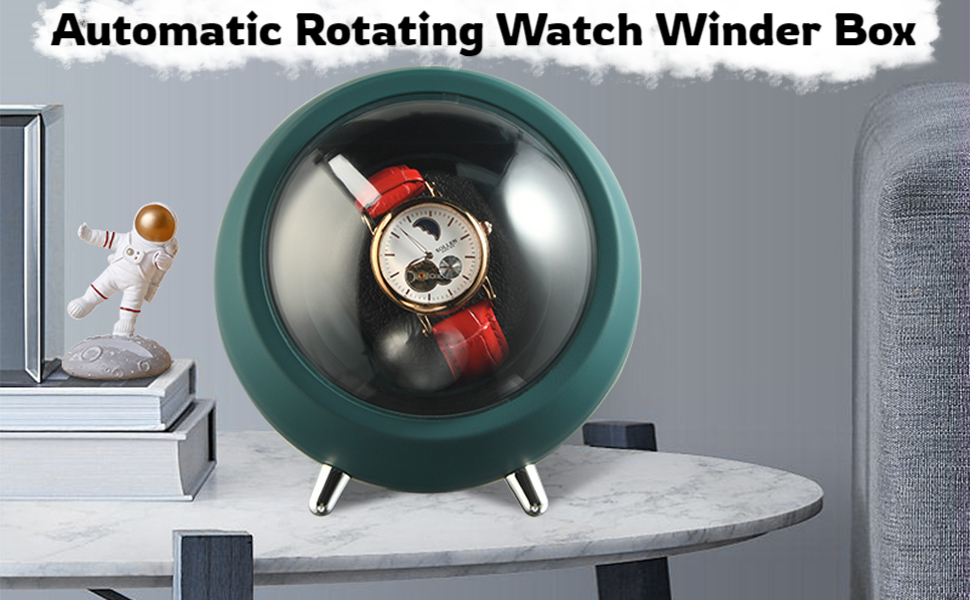 Automatic Rotating Watch Winder Box, Rotating Display Case Watch Holder