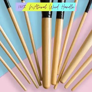 KINDED Makeup Brushes Wooden Handle