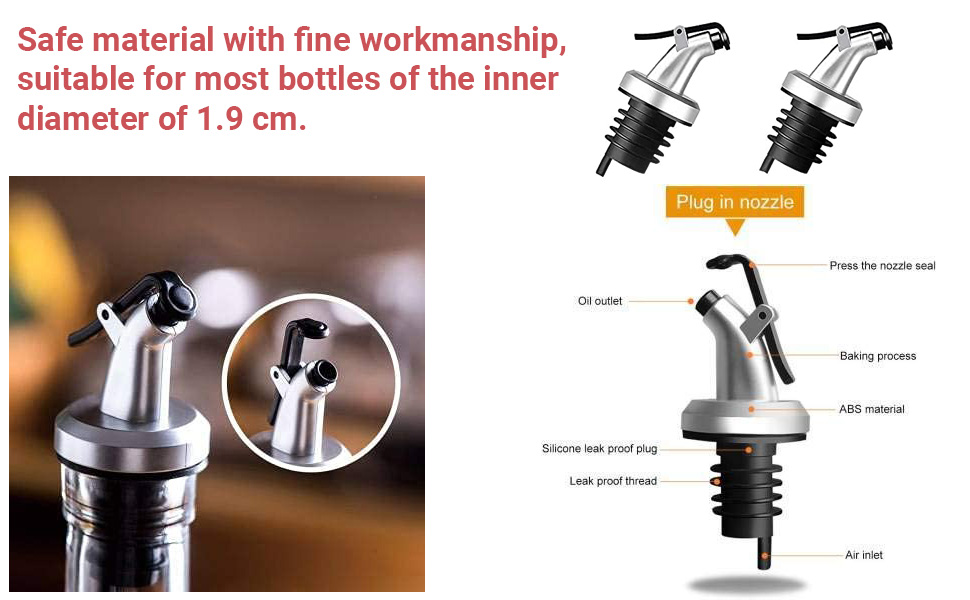 oil bottle cap dispenser nozzle stopper pourer leakproof oil bottle cap for oil vinegar for kitchen