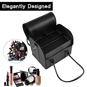 Professional Beauty Make Up Case Nail Leather Cosmetic Box Vanity Case Storage Organizer Box