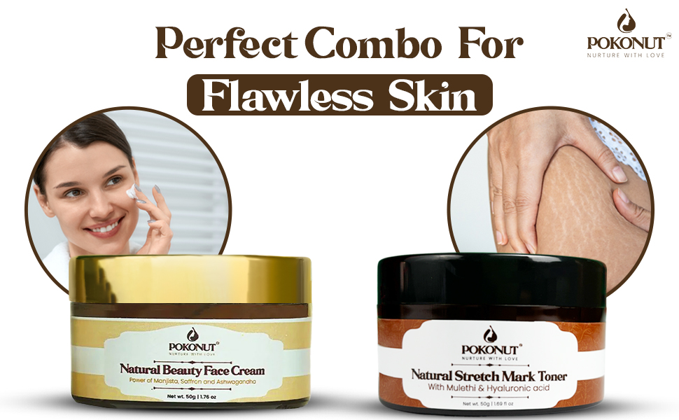 stretch mark and face cream combo