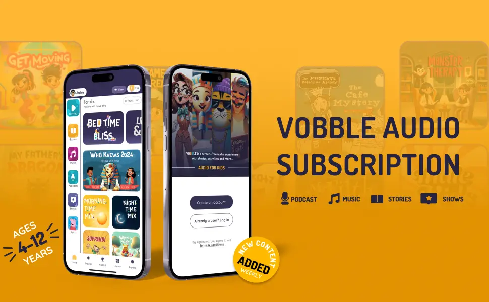 vobble audio subscription for kids age 4 to 12 