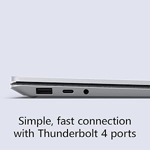 Lightning-fast Thunderbolt 4 port connects a 4K monitor.