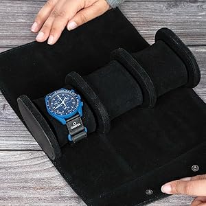 Vegan Leather Watch Box Roll Organizer for Men & Women