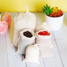 Natural Unbleached Reusable Cotton Sachet Bag