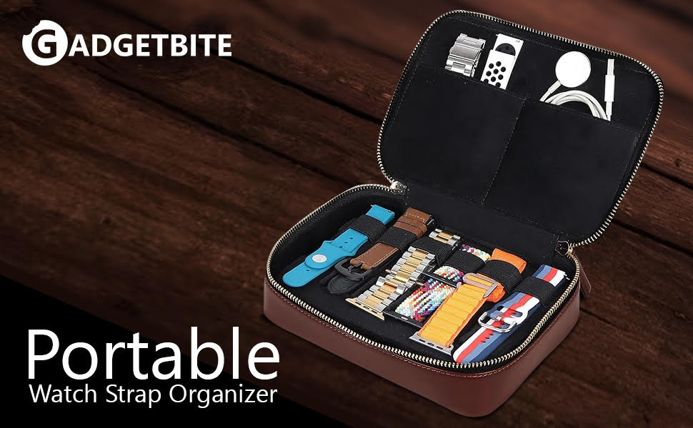 Portable watch strap organizer