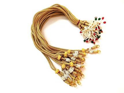 eshwarshop� Back Rope Pearl Pearl Necklace Back Rope Dori for Silk Thread Jewellery Terracotta and Quilling Jewellery (Black, 6 Piece)