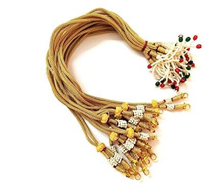eshwarshop� Back Rope Pearl Pearl Necklace Back Rope Dori for Silk Thread Jewellery Terracotta and Quilling Jewellery (Black, 6 Piece)