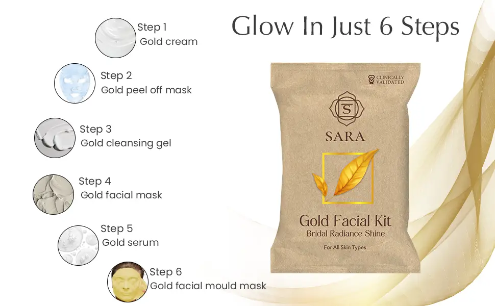 6 step gold facial kit