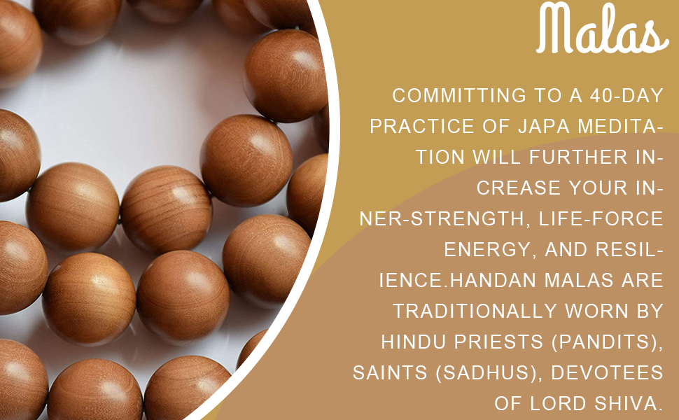 SPN-JGS RDKHandcrafted Original Lab Certified Fragrant Sandalwood Mala Rosary Chandan 