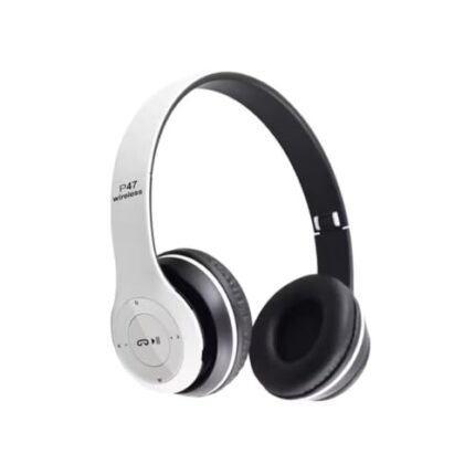 icall P47 Bluetooth Wireless Headphones Over Ear with Mic (White)