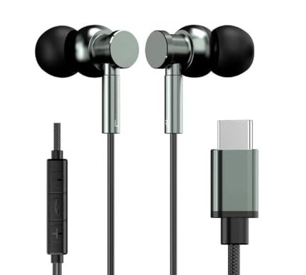 in-Ear Headphones Earphones for OnePlus 12 Earphone Original Wired Stereo Deep Bass Hands-Free Headset Earbud with Built in-line Mic, Call Answer/End Button, Music Jack (TS-S)