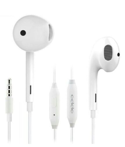 inn-Ear Wired Earphone with in-line Mic, Hi Fi Quality Sound, Comfort Wearing Handsfree, Tangle-Free Cable & 3.5mm Aux - White (Compitable for Oppo)