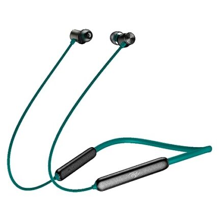 itel IEB54 Bluetooth in Ear Earphones with AI ENC, 35 Hours Playback, 10mm Bass Boost Drivers, Fast Charging(10mins Charge=4hours Playback), Magnetic Earbuds, IPX5 and Dual Pairing (Green)