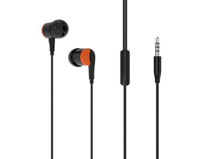 itel L20 Pro Wired Earphones | 14mm Super Bass Driver | Built-in Music & Call Control | in-Line Microphone | 1.2m Cable Length | Black