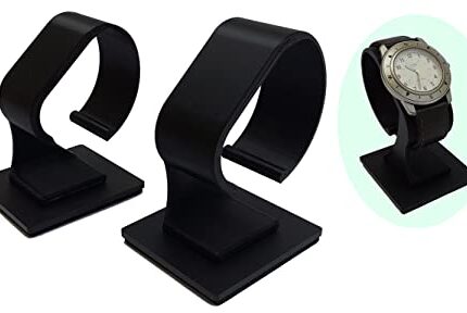 makerV Watch Stand, Watch Holder, Watch Display Stand: Set of 2: Black