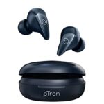 pTron Bassbuds Wave TWS Earbuds, TruTalk AI-ENC Calls, Melodic Sound, 40Hrs Playtime, Low-Latency Movie/Music Modes, Snug-Fit, in-Ear BTv5.3 Wireless Headphones & Type-C Charging & IPX4 (Ash Blue)