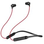 pTron Tangent Duo In-Ear Wireless Headphones with Mic, 13mm Driver, Bluetooth V5.2, Dual Device Pairing, Fast Charging Type-C Wireless Neckband, Voice Assistant & IPX4 Water Resistant(Red & Jet Black)