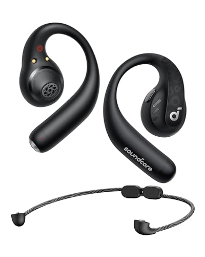 soundcore by Anker AeroFit Pro Open-Ear Headphones, Ultra Comfort, Secure Fit, Ergonomic Design, Rich Sound with LDAC, Bluetooth 5.3, IPX5 Water-Resistant, 46H Playtime, App Control, Wireless Earbuds