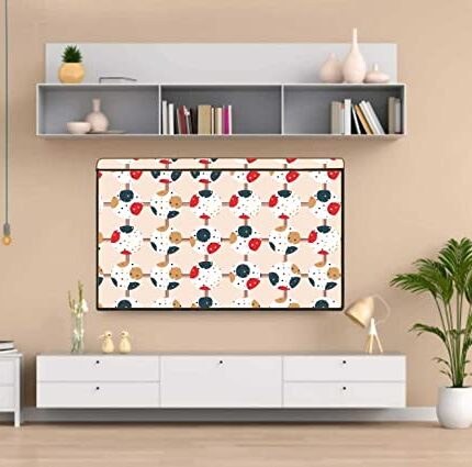 Wacky PVC Dustproof, Waterproof Printed LED TV Cover with Transparent Polythene Layer Compatible for 50 Inches Sony, Mi, Kodak LED TV (Multicolor)
