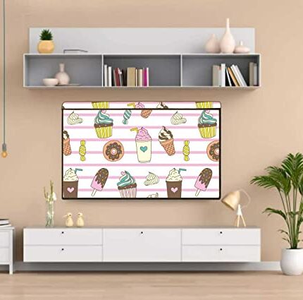 Wacky PVC Dustproof, Waterproof Printed LED TV Cover with Transparent Polythene Layer Compatible for 50 Inches Sony, Mi, Kodak LED TV (Multicolor)