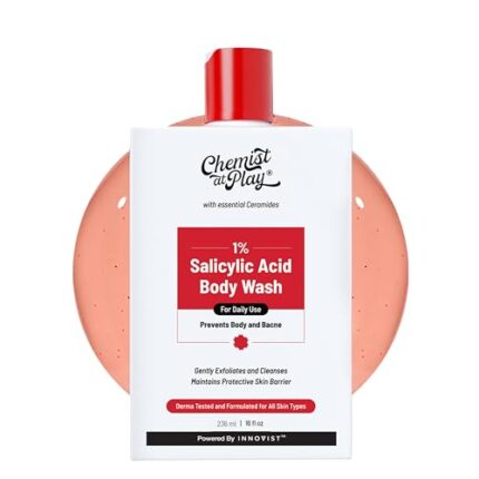 Chemist at Play 1% Salicylic Acid Body Wash 236ml | Paraben & SLS Free | Gentle Exfoliating Shower Gel | Prevents Body Acne, Bumpy Skin & Deep Cleanses Skin