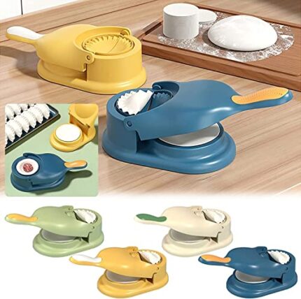 Dhananjay 2 in 1 Dumpling Maker Ghughra Momos Maker Machine, Skin Press Mould for Gujiya Ghughra Mould Machine, Kitchen Dumpling Making Tool with Dumpling Puri Maker (Standard, Assorted Color, 1)