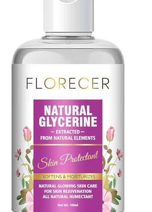 FlorecerGlycerine for Face |100% Pure & Natural Glycerine liquid for face, Beauty and Skin Care | Pure & Unscented Glycerine - Pharmaceutical Grade, 100% Vegan, Hypoallergenic (100 Gram)