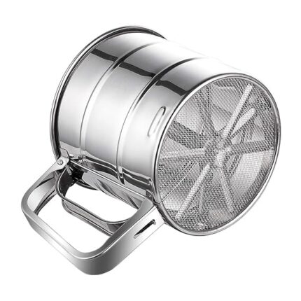 HMYZ Premium Stainless Steel Flour Sifter for Baking - Durable Mesh Sieve Kitchen Tool with Comfortable Handle - Ideal for Powdering Sugar, Cocoa, and More JMN Square