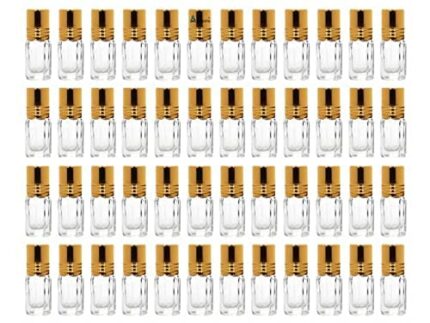 Hunky Dory 48pcs 3ml Empty Reusable Essentail Oil Roll on Glass Bottles For Beauty Use