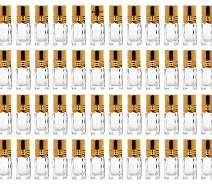 Hunky Dory 48pcs 3ml Empty Reusable Essentail Oil Roll on Glass Bottles For Beauty Use
