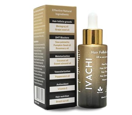 IVACHI Hair Revitalizer For Hair Growth & Hair Fall Control in 30 Days | Plant-Based Hair Serum For Women & Men with Rosemary oil, Saw Palmetto oil & Essential Hair Nutrients | 50ml
