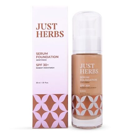 Just Herbs Serum Foundation for Face Makeup with SPF30+ Dewy Finish Full Coverage Makeup Foundation For All Skin Types 20 ml