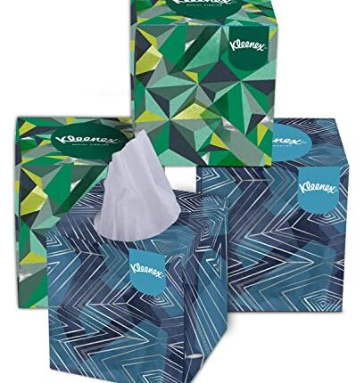 Kleenex 60041B 2 ply Facial Tissue Cube Box, 80 Pulls, Pack of 4 (Total 320 Sheets)