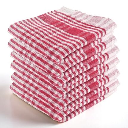 Kuber Industries Pack of 6 Cotton Kitchen Cloth/Napkins | Fridge, Table, Kitchen Platform Cleaning & Roti Napkins | 16x26 Inches - Pink