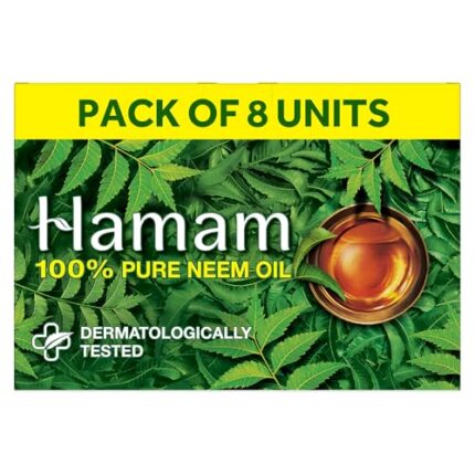 New Hamam bathing soap (Pack of 8) with 100% pure Neem oil which helps protects your skin from pimples and other skin problems