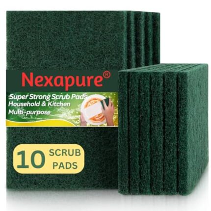 Nexapure Scrub Pads for Kitchen, Utensils Cleaning Scrubber | Juna for Dish Wash | Dishwashing Scrub Pad for Utensils, Bartan Scrubber, Kitchen Scrub | Multipurpose Scrubber for Utensils, Pack of 10