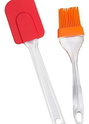 Oil Brush for Cooking Silicon, Spatula and Pastry Brush Set, Silicon Brush for Kitchen - Set of 2