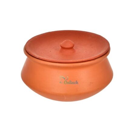 Organic Clay Dahi Handi | Clay Handi | MItti Handi | Curd Pot Medium Size | Pot with Lid | Mitti Dahi Handi for Home Kitchen