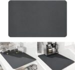 ROMINO Dish Drying Mat for Kitchen Quick Dry Water Absorbent Mat Utensils Drying Sheet Wet Mat Placemat for Dish Drying with Non-Slip Rubber Backed | Super Draining Mat for Kitchen (30x40)