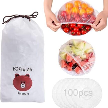 SHUTTLE ART Reusable Stretchable Fruit and Vegetable Fresh-Keeping Cover, Universal Food Packaging Bowl Cover - Kitchen Household Appliances Can Also Be Used as Shower Caps