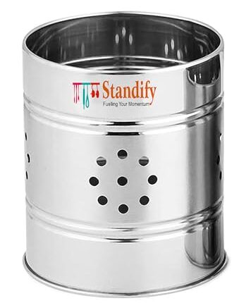 STANDIFY Utensil Holder Stainless Steel Cookware Holder Drying Rack Kitchen Accessories Items Organizer For Knife Holder For Kitchen Spoon Kitchen Item Knife Stand Cutlery Drainer Pack Of 1